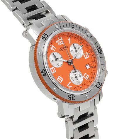 hermes clipper orange watch|Hermes Clipper Watch Orange .